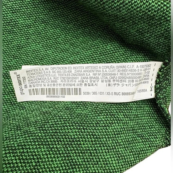 NWOT, ZARA, Green & Black Jacquard Printed A-Line Mini Skirt, XS- Small - Picture 6 of 11